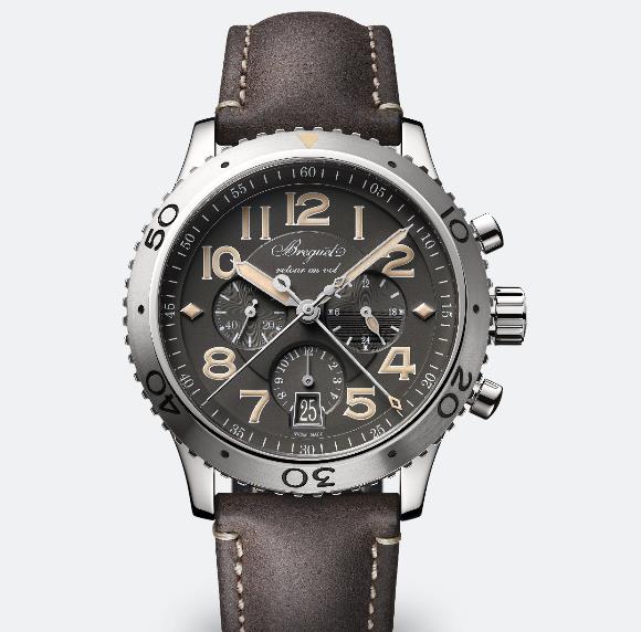 The brown strap matches the color of the gray dial very well.