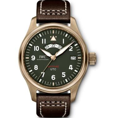 IWC Pilot's watch with bronze case and green dial sports a look of retro style.