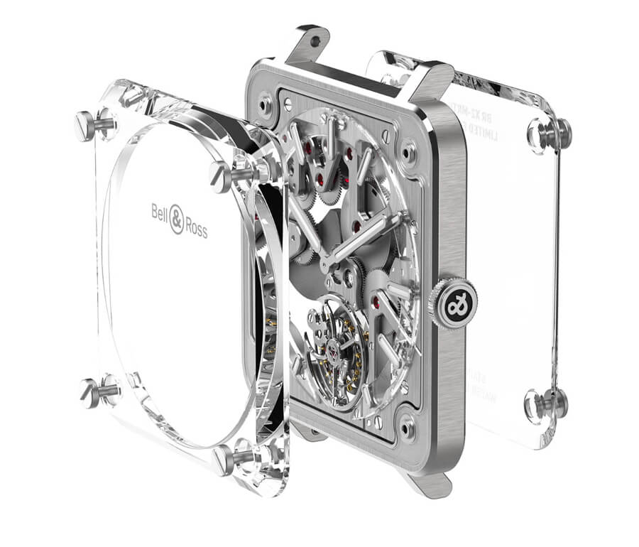 The skeleton dial copy watch has tourbillon.